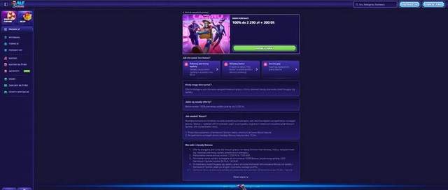 Warunki bonusu powitalnego 100% do 2250 zł i 200 darmowych spinów w ALF Casino