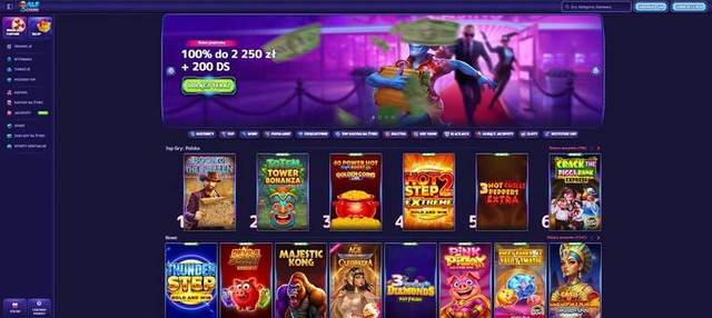 Strona główna ALF Casino z bonusem powitalnym 100% do 2250 zł i 200 darmowych spinów